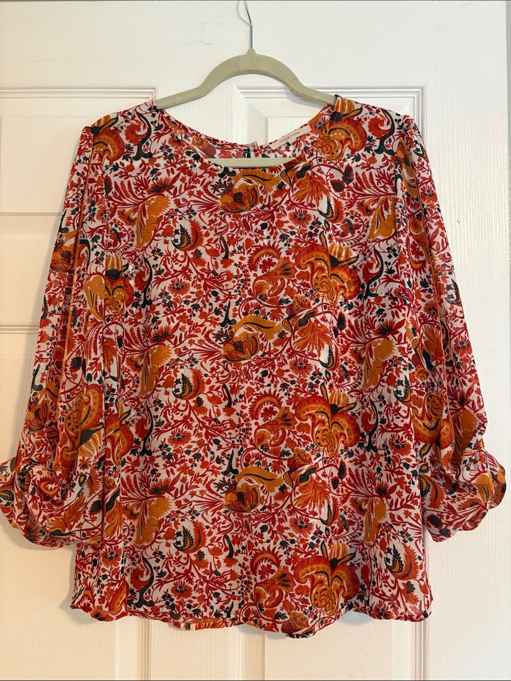 41 Hawthorn Floral Paisley Blouse in Red and Mustard